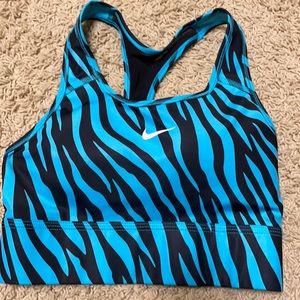 Nike aqua blue zebra sports bra
